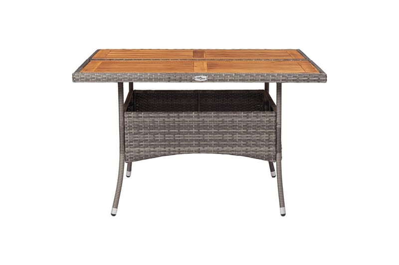 Udendørs spisebord polyrattan og massivt akacietræ grå - Grå - Spisebord og køkkenbord