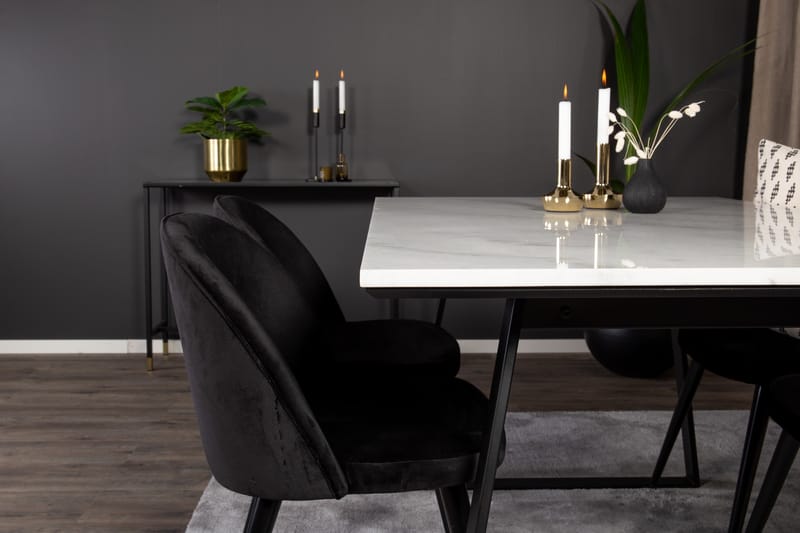 Admira Spisebordssæt med 4 Valerie Køkkenstol Velour - Spisebordssæt
