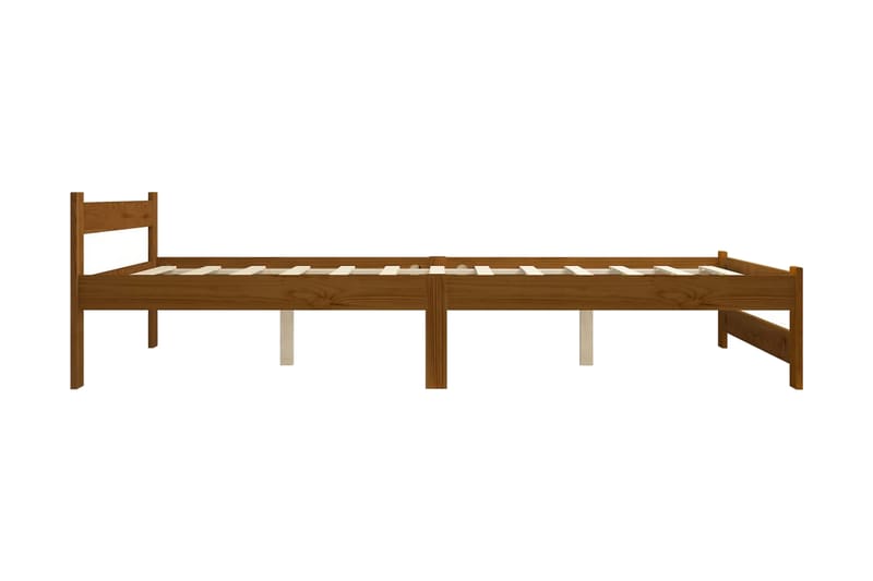 sengestel 160x200 cm massivt fyrretræ gyldenbrun - Brun - Sengeramme & sengestel