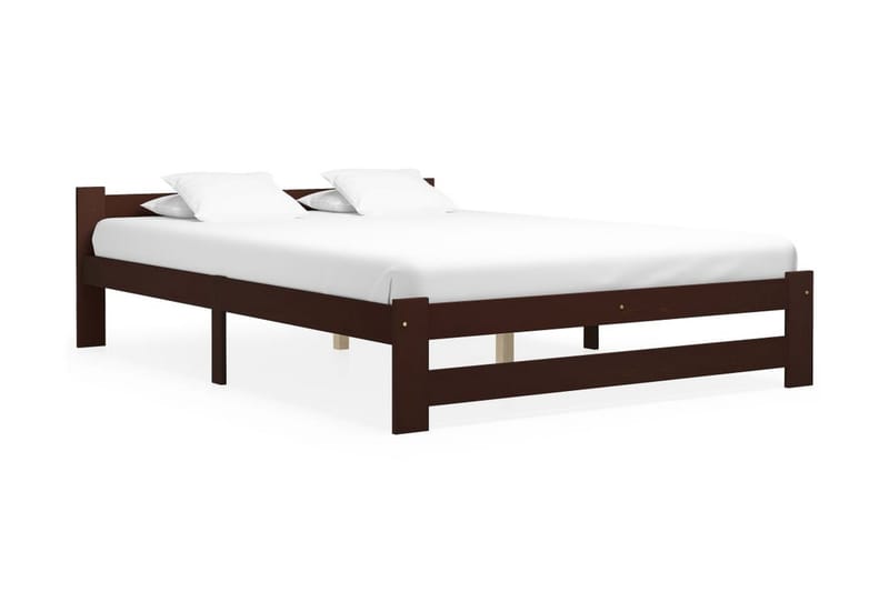 sengestel 180x200 cm massivt fyrretræ mørkebrun - Brun - Sengeramme & sengestel