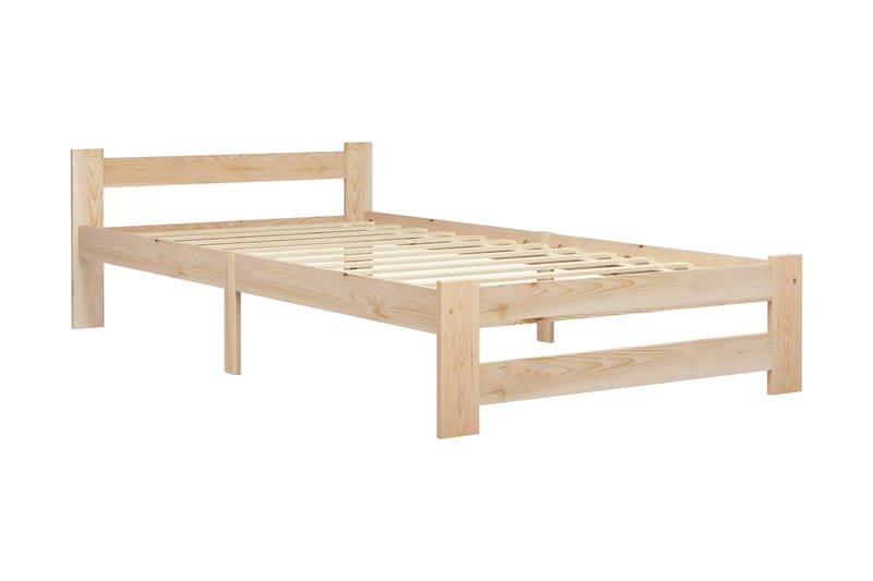 sengestel 90x200 cm massivt fyrretræ - Brun - Sengeramme & sengestel