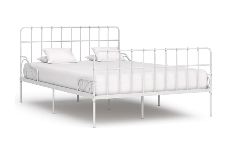 sengestel med lamelbund 140 x 200 cm metal hvid - Hvid - Sengeramme & sengestel
