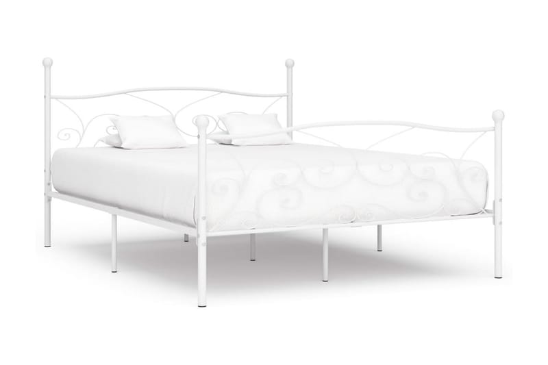 sengestel med lamelbund 200 x 200 cm metal hvid - Hvid - Sengeramme & sengestel