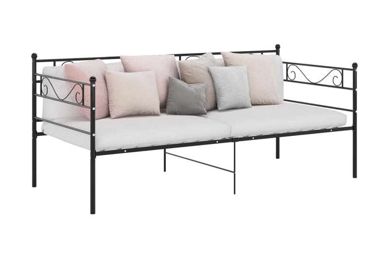 sengestel til sovesofa 90x200 cm metal sort - Sort - Sengeramme & sengestel