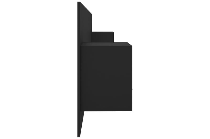 beBasic sengegavl med opbevaring konstrueret træ sort - Sort - Sengegavle