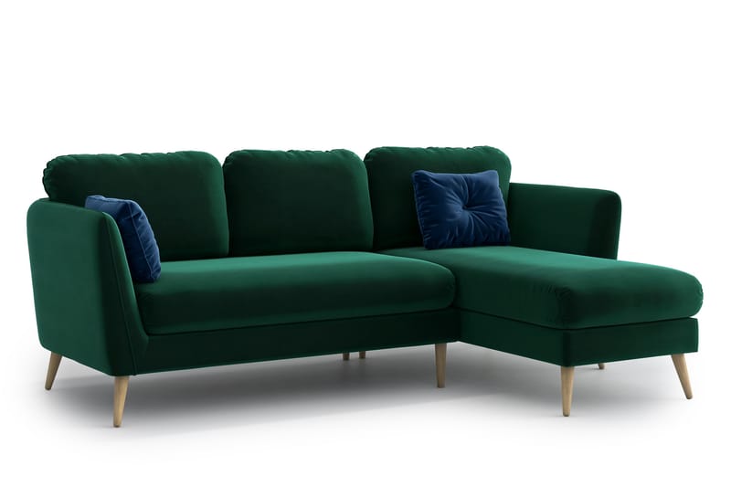 Claravik 3-Pers. Chaiselongsofa - Mørkegrøn - Sofa med chaiselong - 3 personers sofa med chaiselong