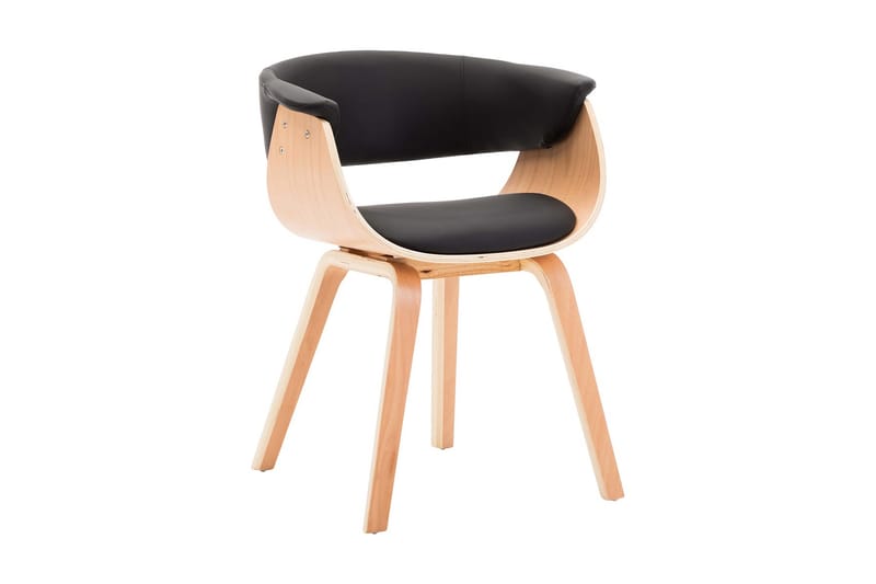 spisebordsstole 4 stk. bøjet træ og kunstlæder sort - Sort - Spisebordsstole & køkkenstole - Armstole