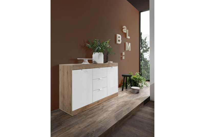Nicery Sideboard 135 cm - Hvid/Brun - Skænke & sideboards