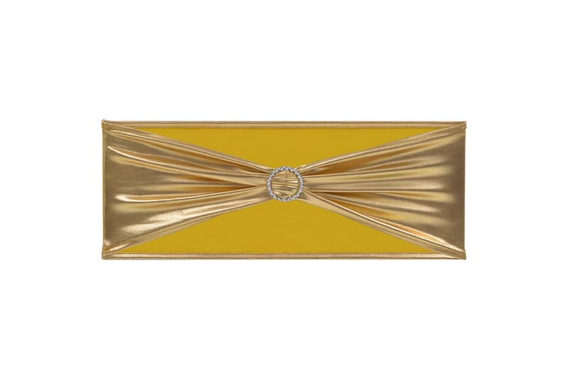 strækbare stolebånd med diamantspænde 25 stk. gulfarvet - Guld - Stolovertræk - Møbelovertræk