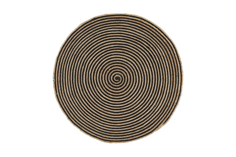 håndlavet jutetæppe med spiraldesign sort 90 cm - Sort - Sisalt�æpper - Jutemåtter & hampemåtter