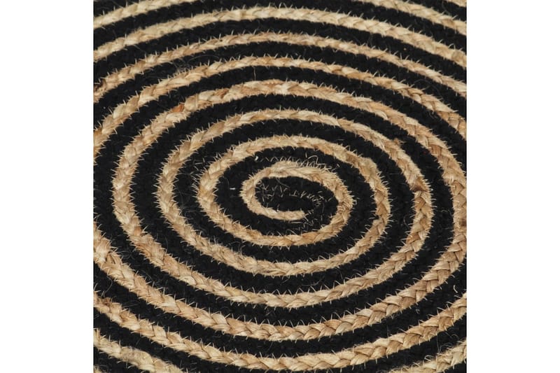 håndlavet jutetæppe med spiraldesign sort 90 cm - Sort - Sisalt�æpper - Jutemåtter & hampemåtter