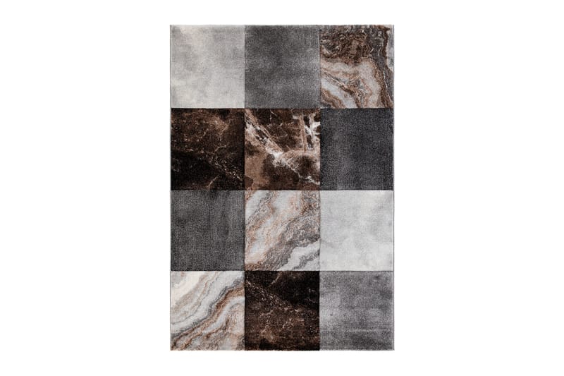 Contreras Dark Square Tæppe 200x290 cm - Sort - Wiltontæpper - Mønstrede tæpper