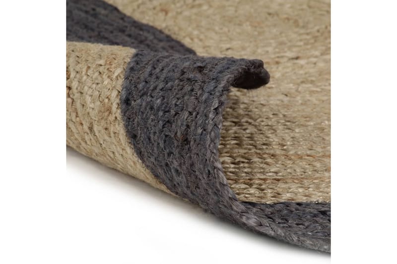 håndlavet tæppe med mørkegrå kant jute 90 cm - Grå - Sisaltæpper - Jutemåtter & hampemåtter