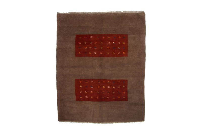 Håndknyttet Gabbeh Shiraz Uld Brun / Rød 185x233cm - Håndvævede tæpper - Orientalske tæpper - Persisk tæppe