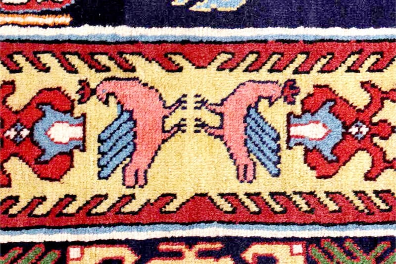 Håndknyttet persisk tæppe 132x310 cm - Mørkeblå / gul - Orientalske tæpper - Persisk tæppe