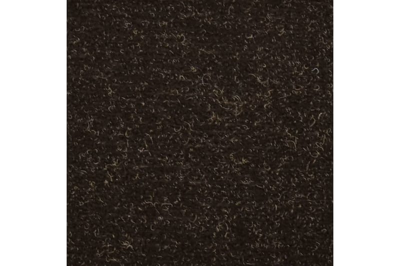 selvklæbende trappemåtter 10 stk. 65x21x4cm tuftet mørkebrun - Brun - Trappetrins tæpper