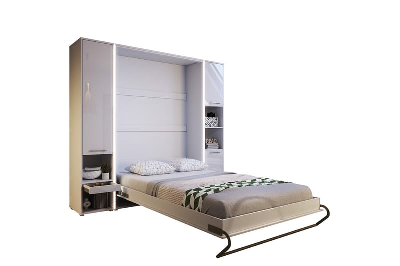 Concept Pro Soveværelsessæt Skabsseng - Hvid Højglans - Møbelsæt til soveværelse