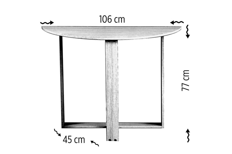 Comfortale spisebord halvmåne - Grå træ - Spisebord og køkkenbord