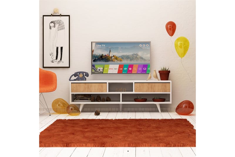 Mod Design TV-bænk 140 cm - Træ/hvid - TV-borde