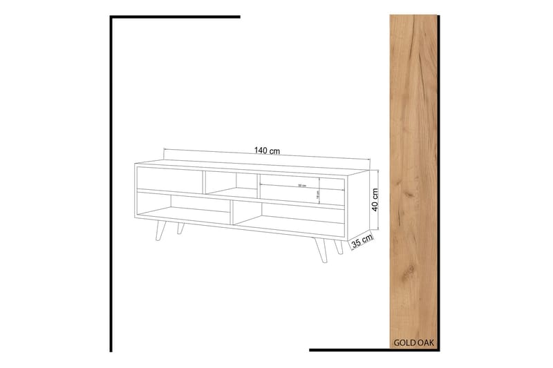 Mod Design TV-bænk 140 cm - Træ/hvid - TV-borde