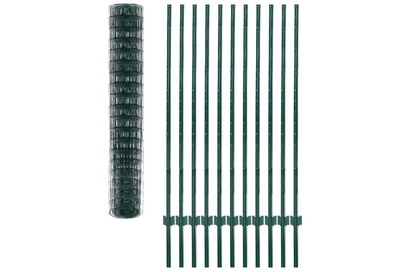 eurohegn 20 x 1,5 m stål grøn - Grøn - Hus & renovering - Indsynsbeskyttelse & indhegning - Hegn