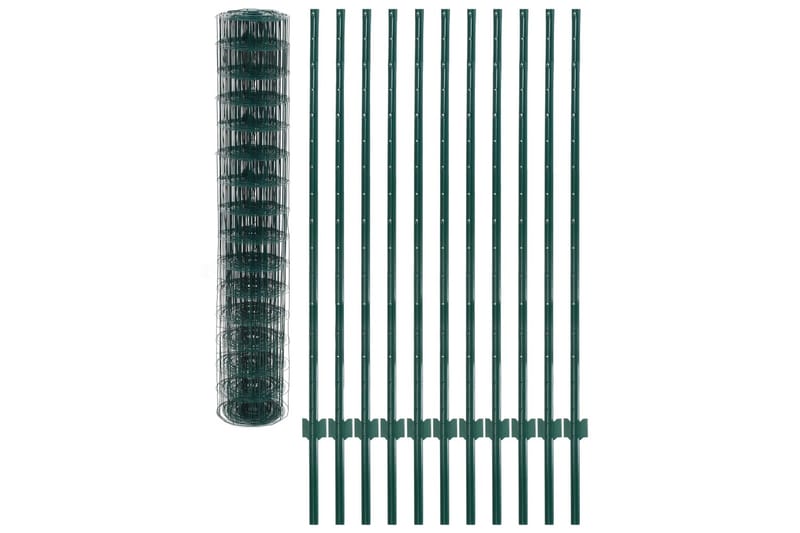 eurohegn 20 x 1,5 m stål grøn - Grøn - Hus & renovering - Indsynsbeskyttelse & indhegning - Hegn