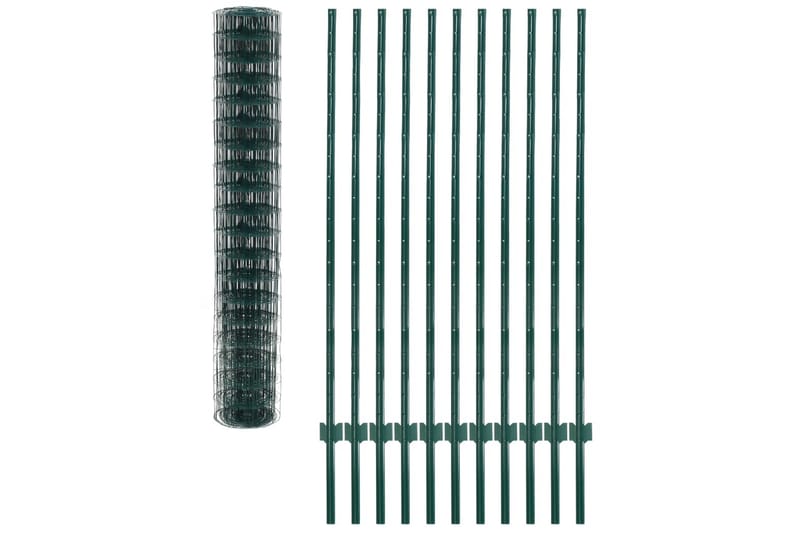 eurohegn 20 x 1,5 m stål grøn - Grøn - Hus & renovering - Indsynsbeskyttelse & indhegning - Hegn