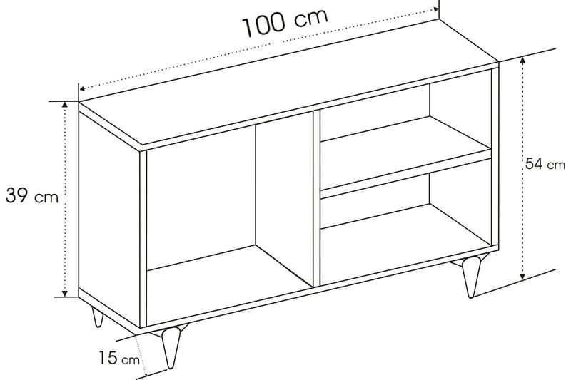 Hensiek TV-Bord 100 cm - Antracit - TV-borde