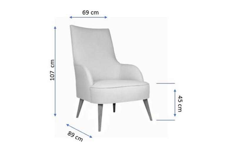 Reavill Lænestol med Armlæn - Blå - Lænestole