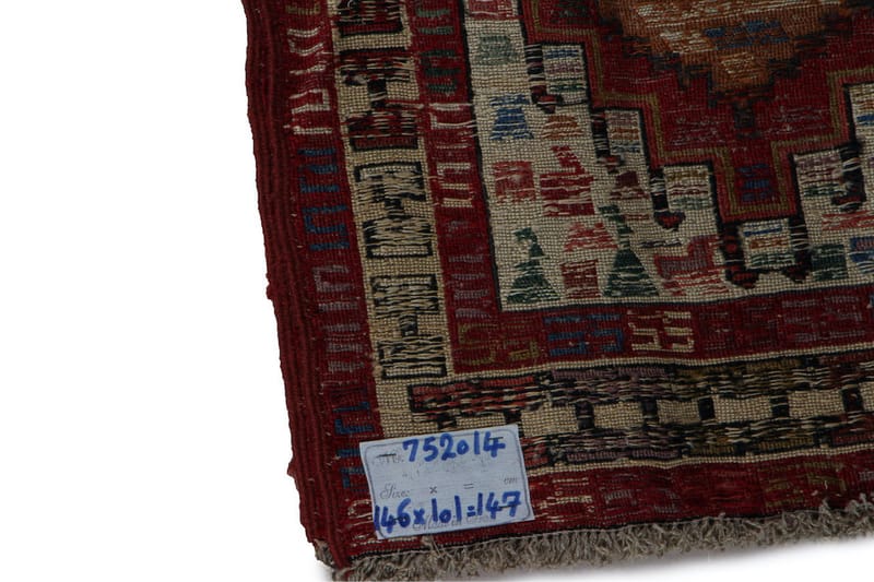Håndknyttet persisk tæppe Varni 101x146 cm Kelim - Beige / rød - Kelimtæpper