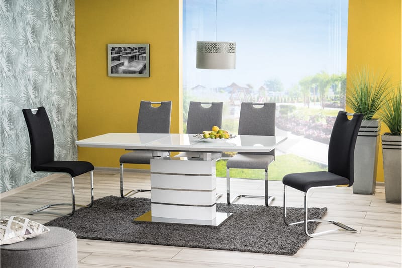Leonaia Udvideligt Spisebord 140 cm - Glas/Hvid - Spisebord og køkkenbord