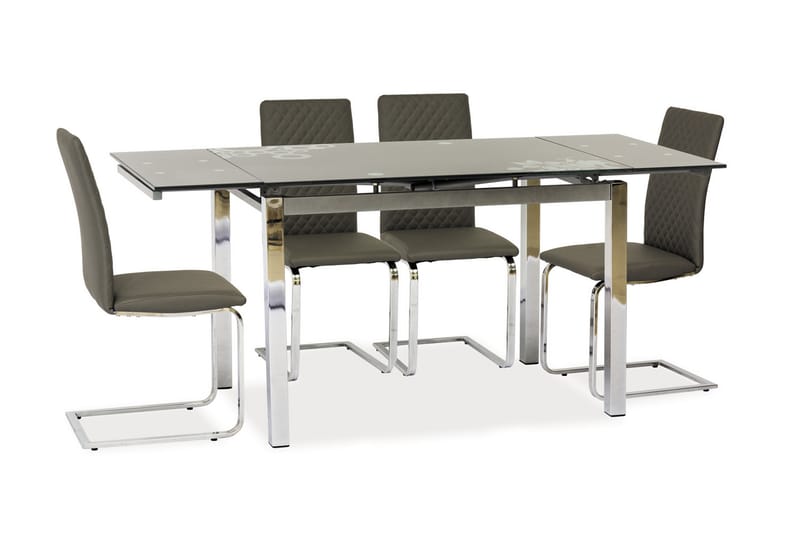 Miteda Udvideligt Spisebord 110 cm - Glas/Mørkegrå - Spisebord og køkkenbord