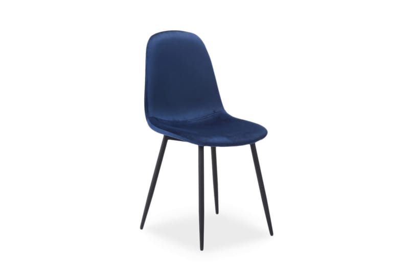 Foxan Spisebordsstol 4 stk - Velour/Blå - Spisebordsstole & køkkenstole