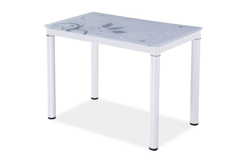 Dameara Spisebord 80 cm - Glas/Hvid - Spisebord og køkkenbord