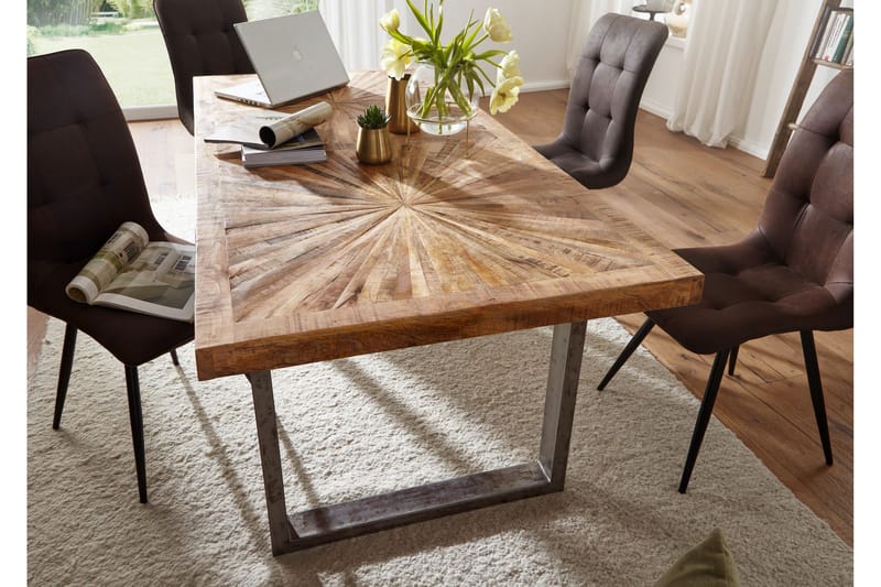 Gulshan Spisebord 200 cm - Brun / sølv - Spisebord og køkkenbord