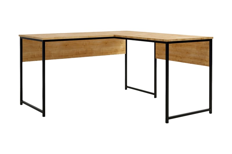 Sarisu Hjørneskrivebord 160 cm - Natur/Sort - hjørneskrivebord