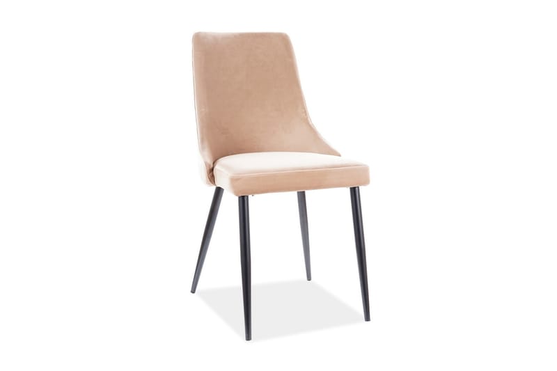 Apiano Spisebordsstol - Velour/Beige/Sort - Spisebordsstole & køkkenstole