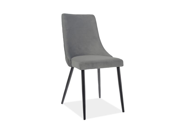 Apiano Spisebordsstol - Velour/Grå/Sort - Spisebordsstole & køkkenstole
