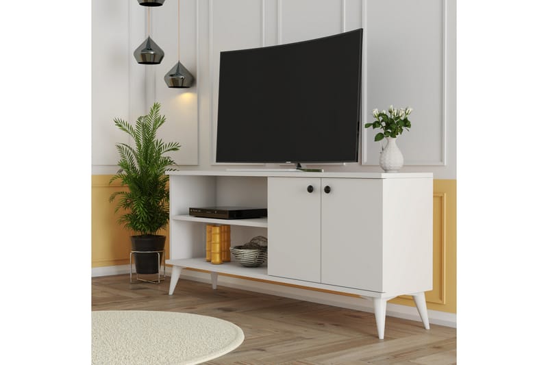 Feller TV-Bord 138 cm - Hvid - TV-borde
