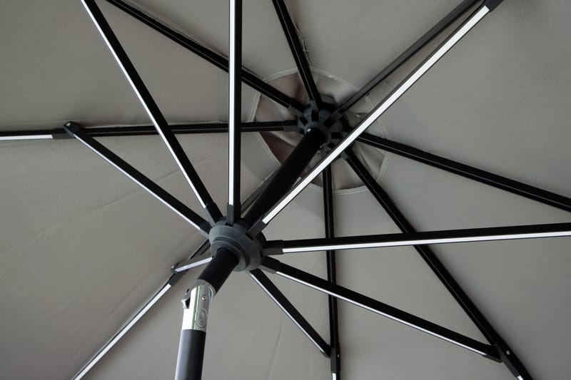 Sabal Parasol 270 cm med LED Grå - Venture Home - Parasoller