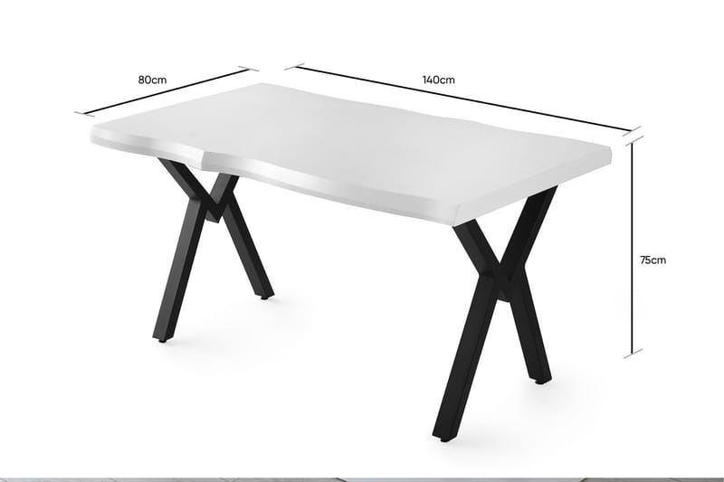 Davirustrel Spisebord 140 cm - Hvid - Spisebord og køkkenbord