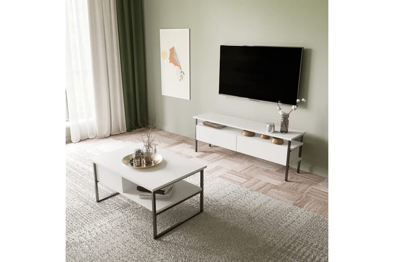 Doeworr TV-bord 140 cm - Hvid - TV-borde