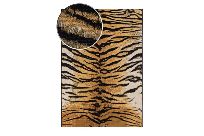 Domani Tiger Fladvævet Tæppe 160x230 cm - Guld - Fladvævet tæppe