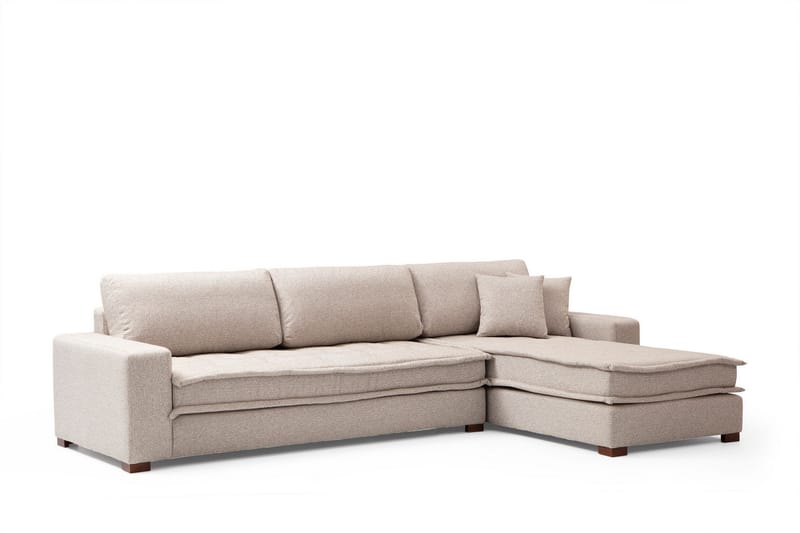 Gladfield Chaiselongsofa 3-personers - Beige - Møbler - Sofaer - Lædersofaer