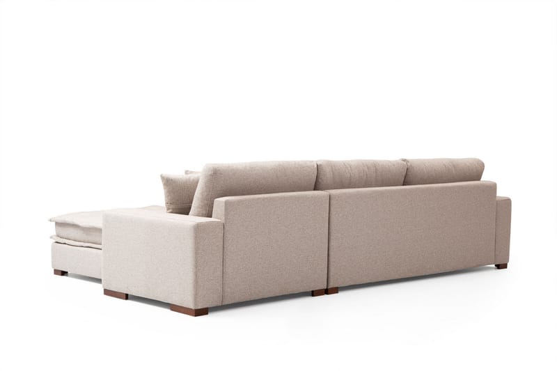Gladfield Chaiselongsofa 3-personers - Beige - Møbler - Sofaer - Lædersofaer
