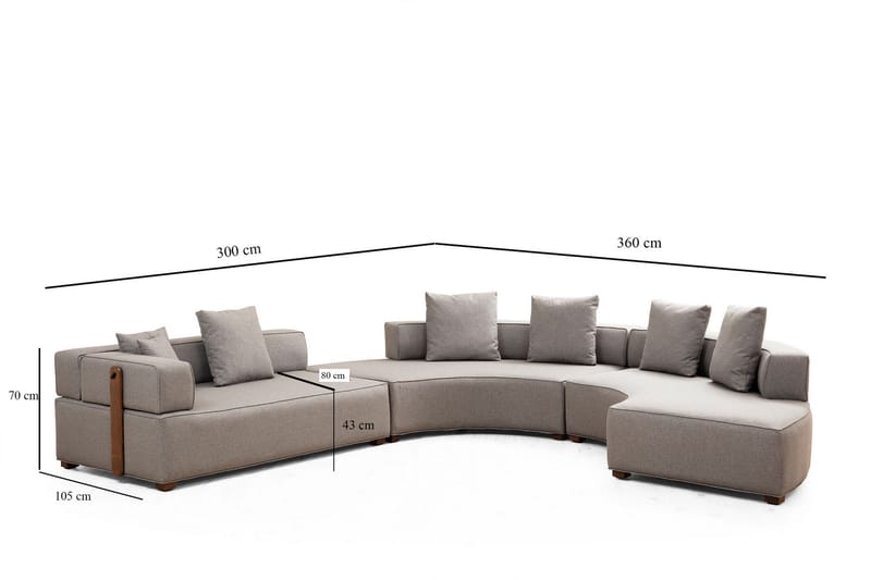 Lasalle Buet Sofa 6-personers - Grå - Møbler - Sofaer - Hjørnesofa
