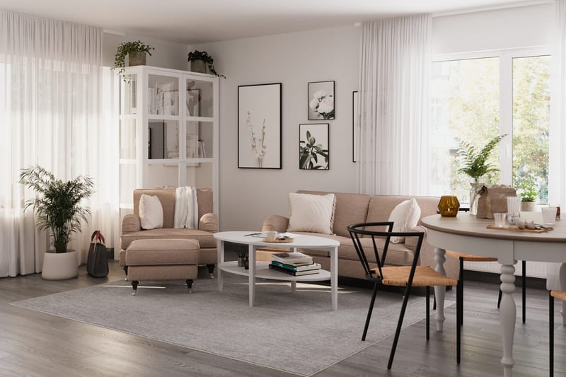 Howard Classic 3-personers Svunget Stofsofa - Mørkebege - Møbler - Sofaer - Howard sofa