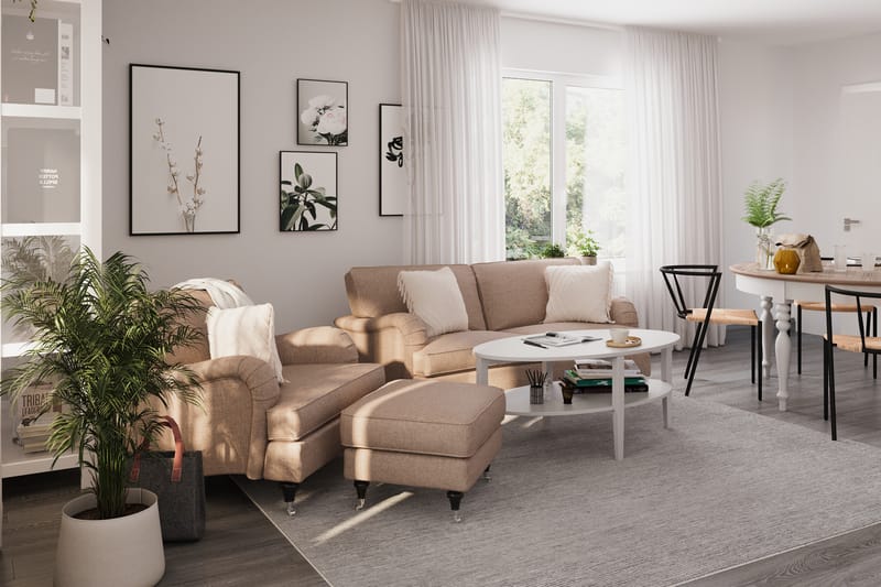 Howard Classic 3-personers Svunget Stofsofa - Mørkebege - Møbler - Sofaer - Howard sofa