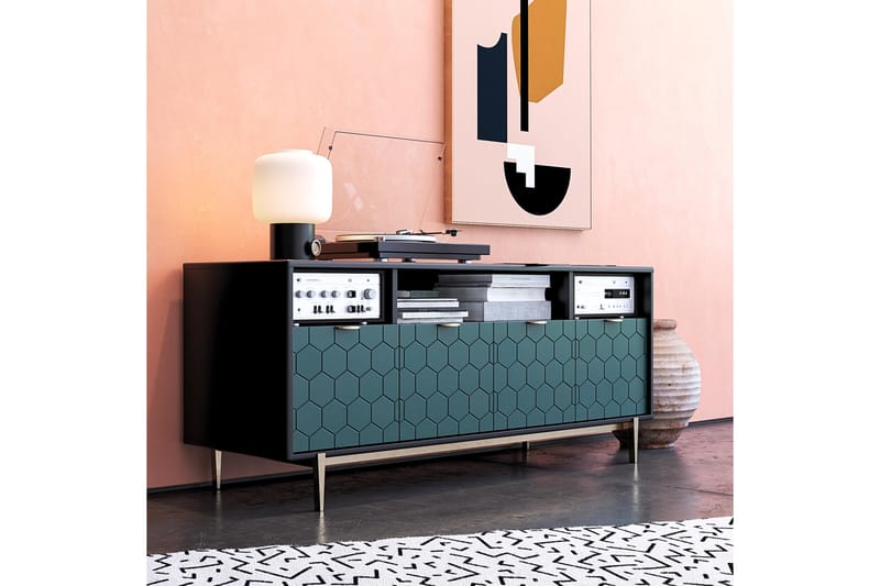 Olivia Tv-bord 151,4x51 cm Sort - CosmoLiving - Møbler - TV borde & mediemøbler - TV-borde