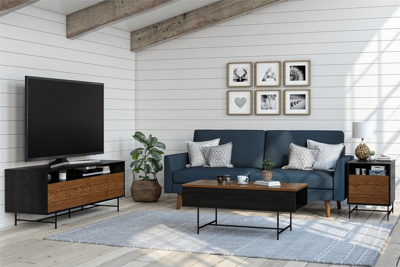 Reznor Tv-bord 157,5x49,5 cm Sort/Brun - Dorel Home - Møbler - TV borde & mediemøbler - TV-borde